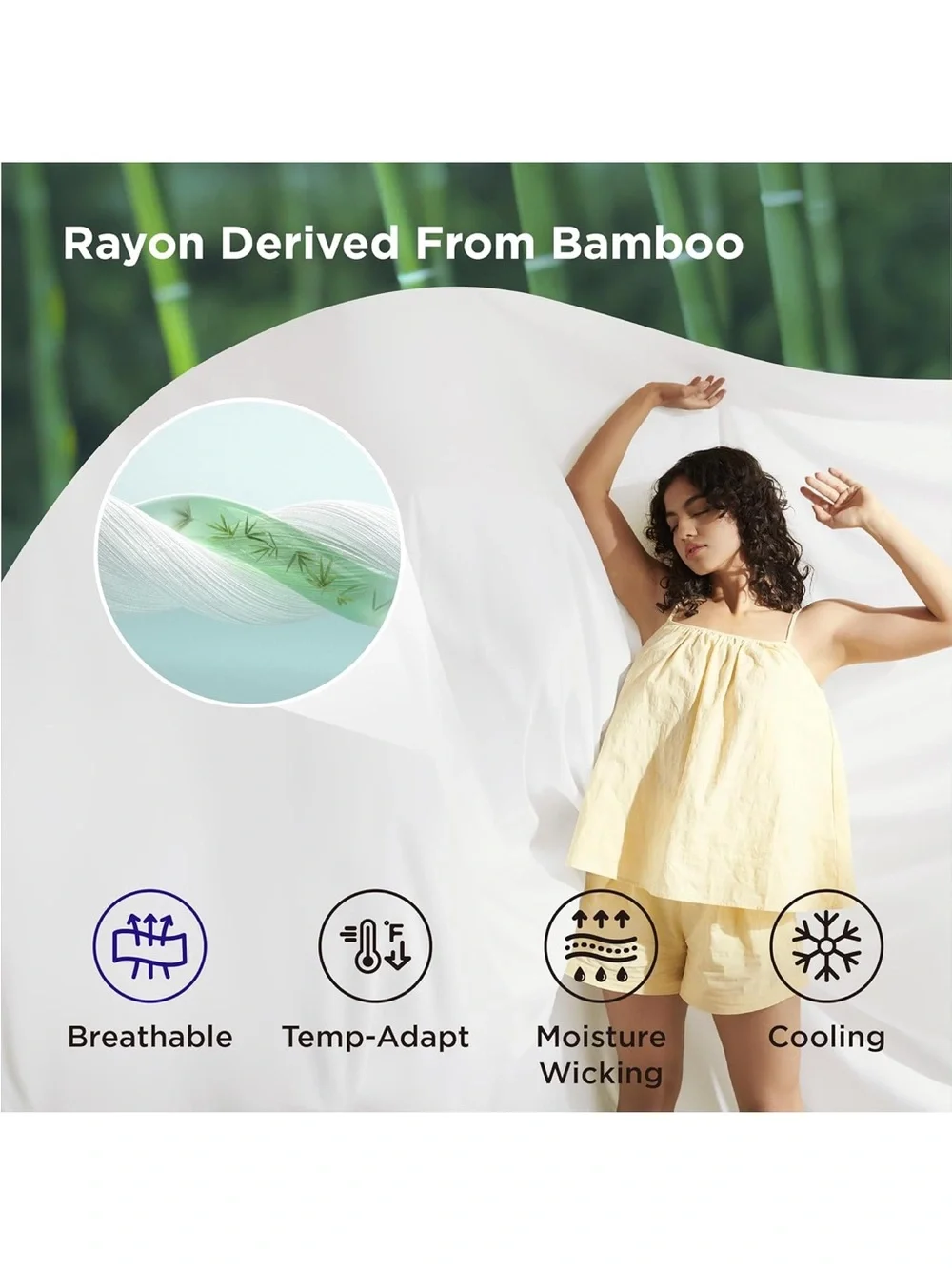NEW Bedsure 100% Viscose Derived from Bamboo Duvet Cover King Size, Light Beige